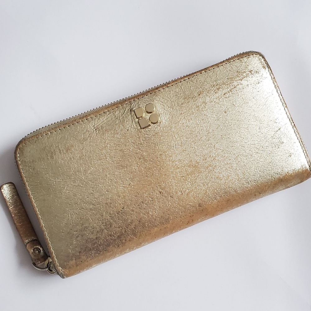 Kate Space Fullzip  Gold Metallic Lady Wallet